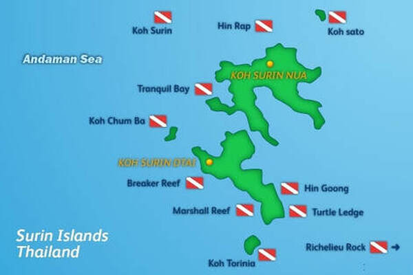Mapa islas Surin